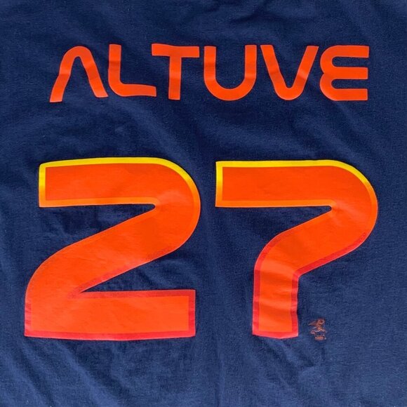 Jose Altuve Houston Astros Navy Blue Nike Space City Crewneck Shirt Mens Large - Picture 5 of 5